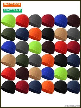 36 Pc Fleece Beanie Hats Unisex Warm Winter Knitted Cuffed Skull Caps